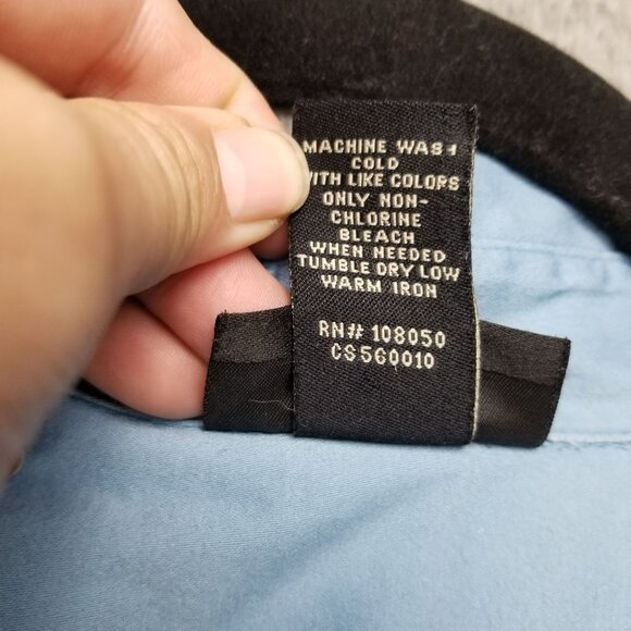 Lane Bryant Shirt Womens 26/28 Plus Blue Button Up Long Sleeve Stretch *Read* - Picture 4 of 10